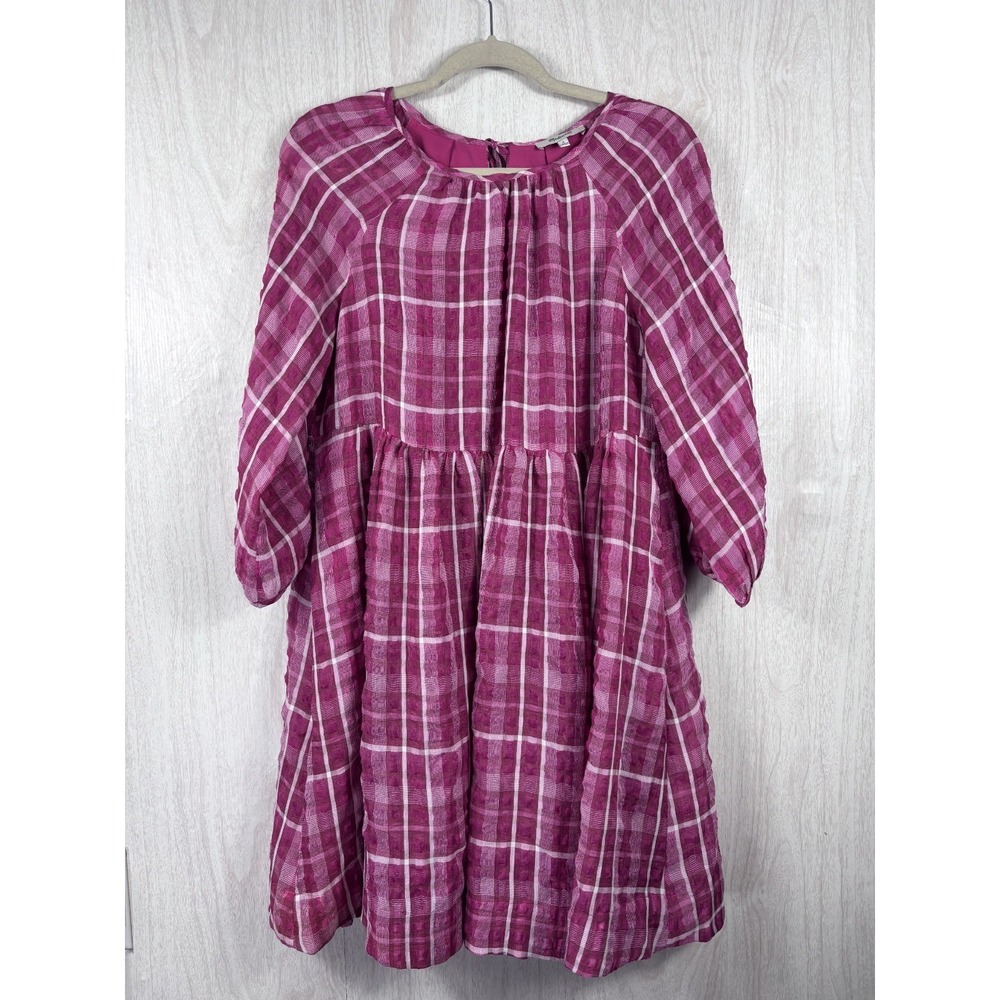 Madewell Pink Mini Dress Womens Small Boho Cottagecore Minimalist Babydoll - Picture 2 of 8